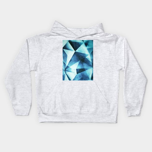 Abstract geometric triangle pattern ( Carol Cubism Style) in ice silver - gray Kids Hoodie by badbugs